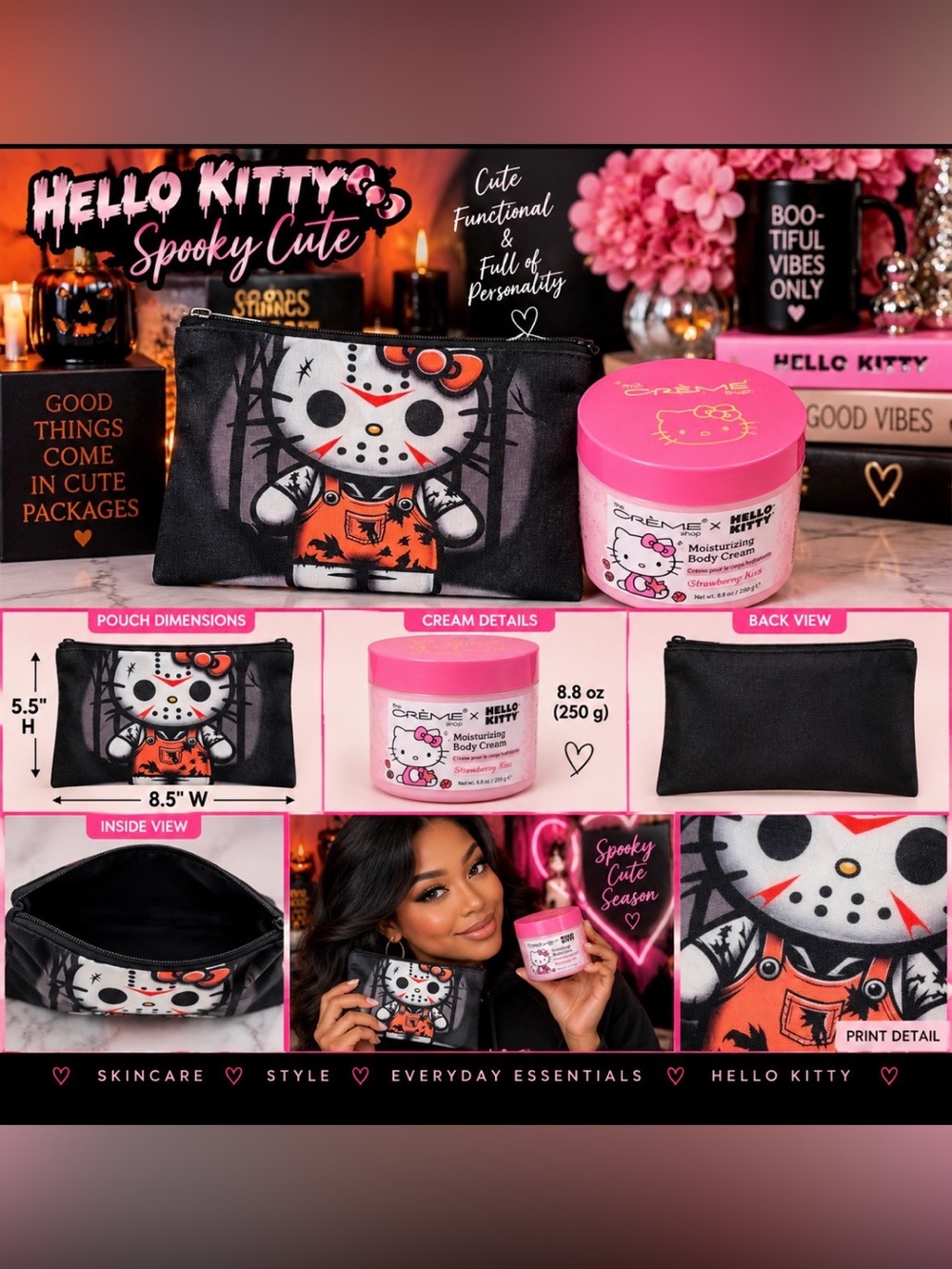 Hello Kitty Cosmetic Pouch and Body Cream